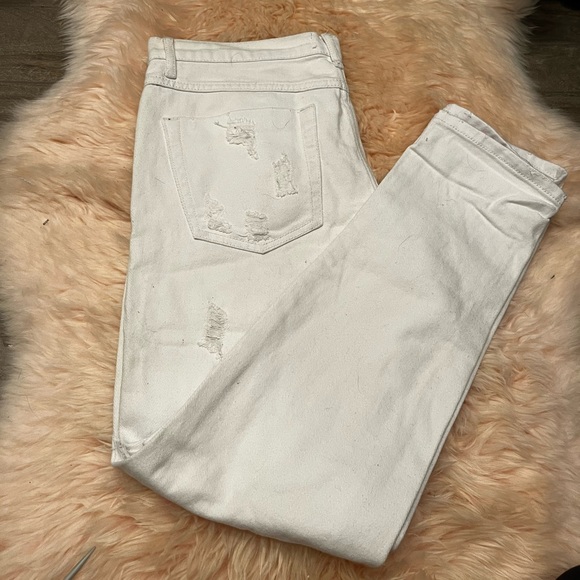 One x One Teaspoon Distressed White Skinny Jeans - Picture 1 of 7